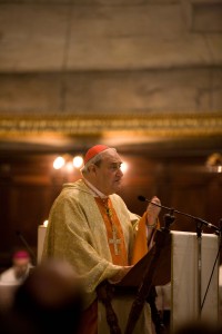 L'émotion du cardinal était palpable lors de l'homélie qu'il a livré le 18 octobre à Rome. Photo: Steven Scardina